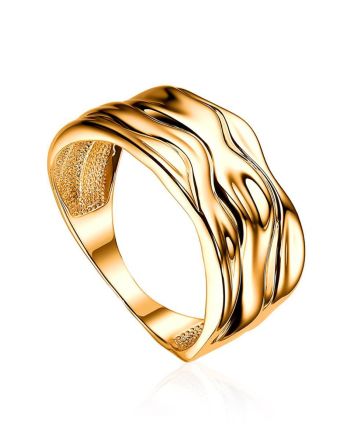 Textured Gold Plated Ring, Ring Size: 7 / 17.5, image 