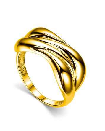 Bold Gold Plated Ring, Ring Size: 6.5 / 17, image 