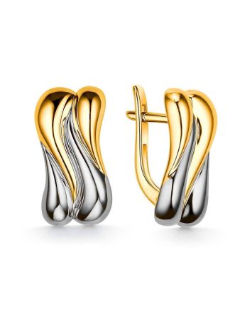 Two Toned Silver Earrings, image 