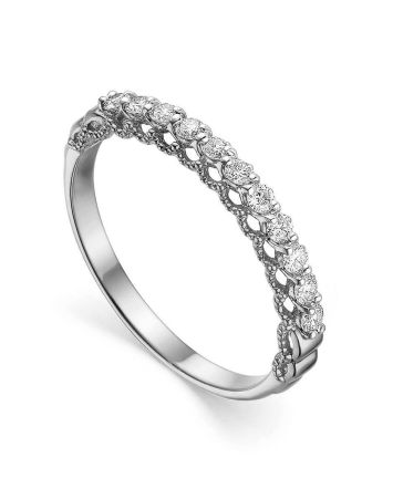 Classy White Gold Diamond Ring, Ring Size: 6 / 16.5, image 