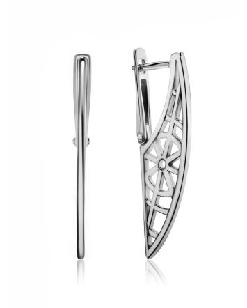 Geometric Laced Silver Earrings The Sacral, image 