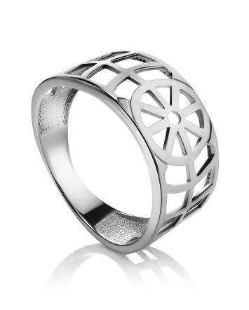Laced Silver Band Ring The Sacral, Ring Size: 8.5 / 18.5, image 