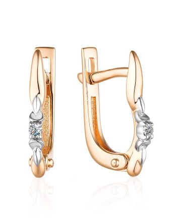 Refined Gold Diamond Earrings, image 