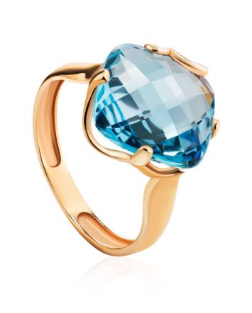 Fabulous Golden Ring With Bold Topaz, Ring Size: 8.5 / 18.5, image 