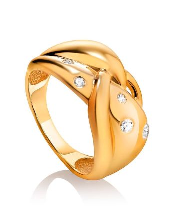 Classy Gold Plated Silver Band Ring, Ring Size: 8.5 / 18.5, image 