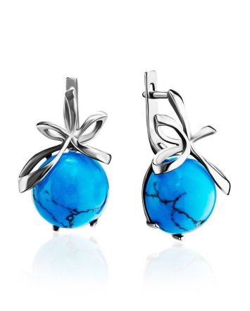 Silver Earrings With Bright Turquoise, image 