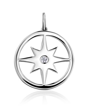 Round Silver Starburst Pendant The Enigma, image 