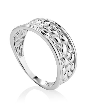 Silver Pebbled Band Ring The Sacral, Ring Size: 8 / 18, image 