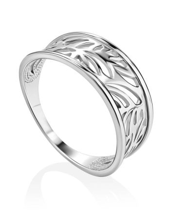 Silver Floral Band Ring The Sacral, Ring Size: 7 / 17.5, image 