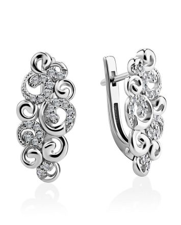 Charming Silver Crystal Earrings, image 