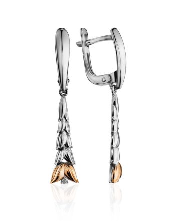 Silver Dangles With Diamonds And Gold The Diva, image 