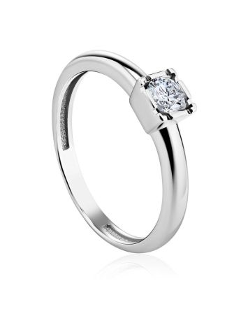 Solitaire Diamond Ring In White Gold, Ring Size: 7 / 17.5, image 