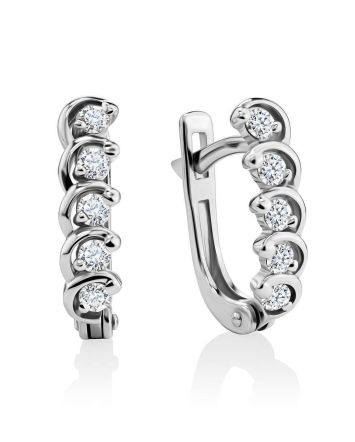White Gold Diamond Earrings, image 