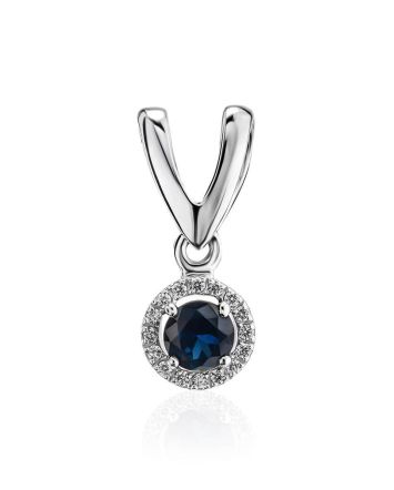 Classy Golden Pendant With Sapphire And Diamonds, image 
