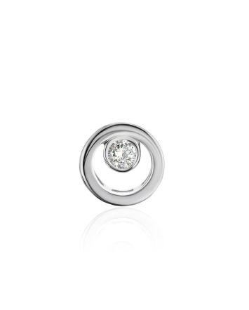 White Gold Round Pendant With Diamond, image 