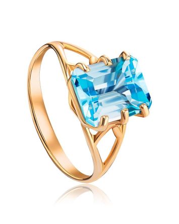 Golden Ring With Bold Topaz, Ring Size: 6.5 / 17, image 