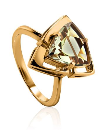 Geometric Citrine Ring In Gold, Ring Size: 7 / 17.5, image 