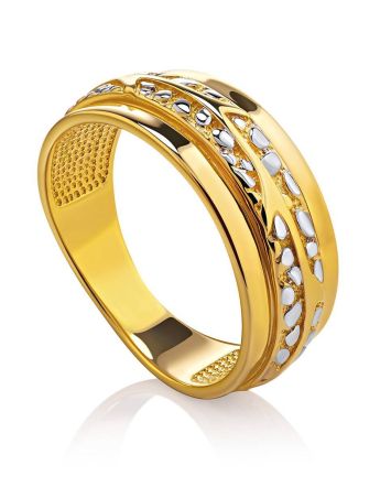 Lustrous Gold Plated Silver Band Ring, Ring Size: 6.5 / 17, image 