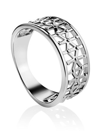 Geometric Silver Band Ring The Sacral, Ring Size: 8 / 18, image 