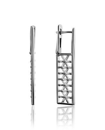 Stylish Geometric Silver Earrings The Sacral, image 