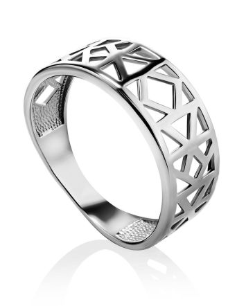 Laced Silver Band Ring The Sacral, Ring Size: 8.5 / 18.5, image 