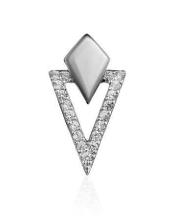 Geometric Silver Crystal Pendant The Astro, image 