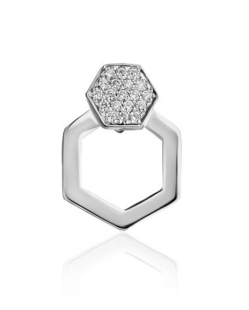 Geometric Silver Crystal Pendant The Astro, image 