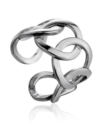 Elegantly Sculpted Sterling Silver Ring The ICONIC, Ring Size: Adjustable, image 
