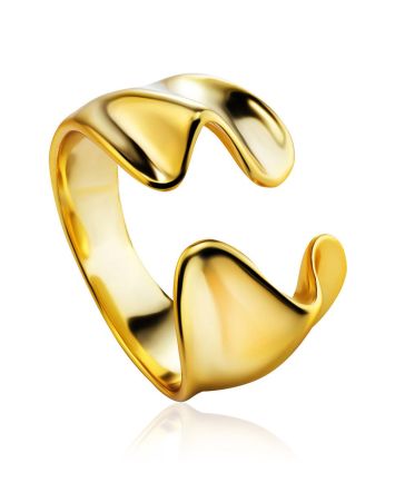 Designed Gold-Plated Silver Ring The Liquid, Ring Size: Adjustable, image 