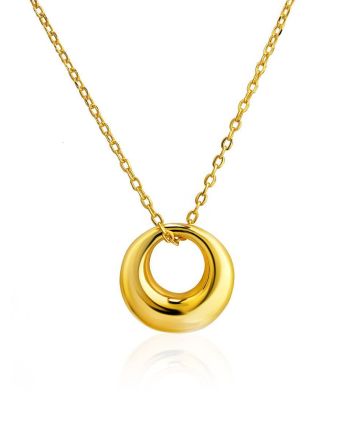 Striking Gold-Plated Silver Pendant Necklace The Liquid, image 