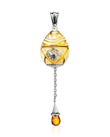 Enamel Egg Locket Pendant With Citrine Dangle The Romanov, image 