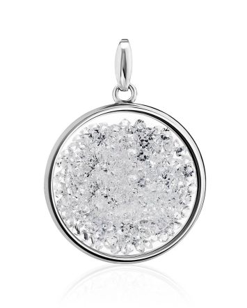 Round Silver Crystal Pendant The Ice, image 