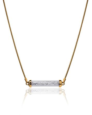 Gold Plated Bar Necklace With Crystals The Ice, image 