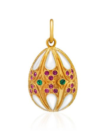 Fabulous Handcrafted Egg Shaped Pendant With Crystals And Enamel The Romanov, image 