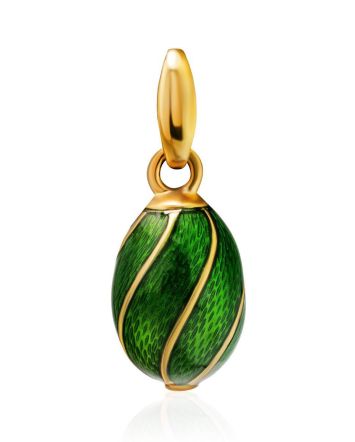 Luminous Green Enamel Egg Shaped Pendant The Romanov, image 
