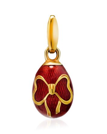 Gold Plated Bow Motif Egg Shaped Pendant The Romanov, image 