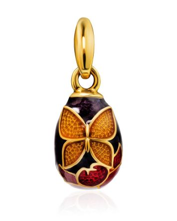 Butterfly Motif Egg Shaped Pendant With Enamel The Romanov, image 