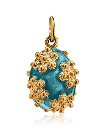 Gold Plated Egg Shaped Pendant With Enamel The Romanov, image 