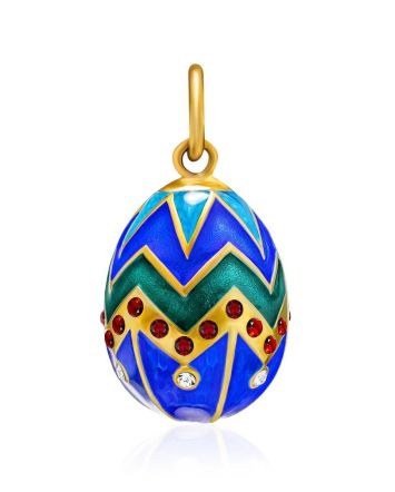 Enamel Egg Shaped Pendant With Crystals The Romanov, image 
