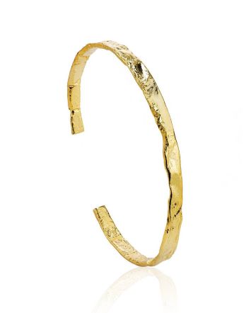 Trendy Textured Silver Bangle Bracelet The Liquid, image 