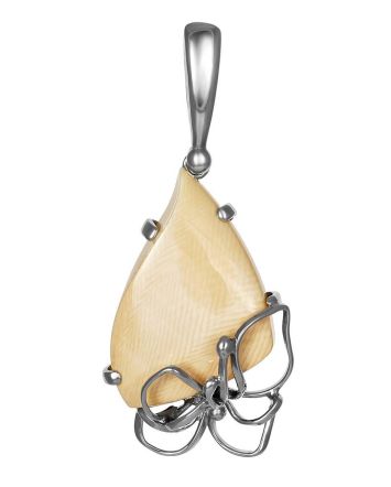Handcrafted Silver Pendant With Mammoth Tusk The Era, image 