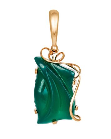 Green Onyx Silver Pendant The Serenade, image 