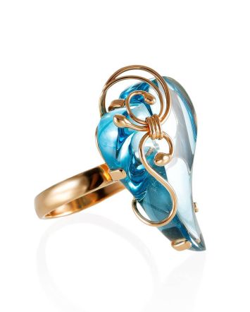 Voluptuous Gold Topaz Cocktail Ring The Serenade, Ring Size: Adjustable, image 