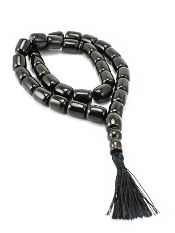 Islamic Barrel Cut Amber Prayer Beads, image 
