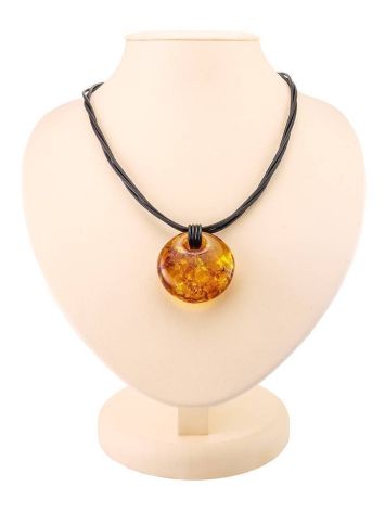 Cognac Amber Pendant Necklace, image 
