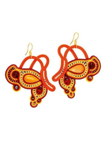 Bold Braided Earrings With Amber And Crystals The India, image 