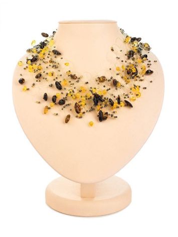 Multicolor Amber Necklace With Glass Beads The Fable, image 