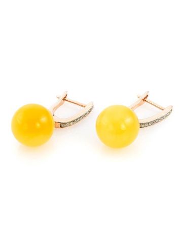 Amber Earrings In Gold With Diamonds The Jupiter, image , picture 4