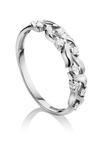 Ultra Chic Silver Crystal Ring, Ring Size: 5 / 15.5, image 