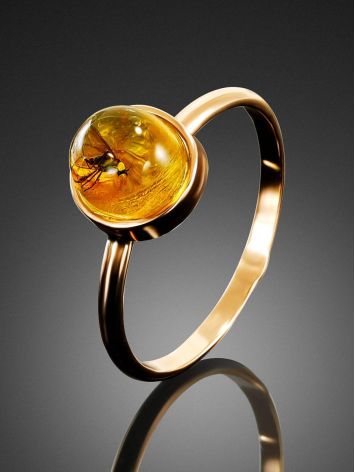 Stylish Amber Ring With Insect Inclusion The Clio, Ring Size: 6.5 / 17, image , picture 2